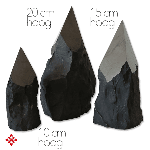 Shungite piramide Apotioz combinatie gepolijst en ongepolijst